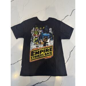 VTGStar Wars Empire Strikes Back Graphic T-Shirt Black Mens Medium M 100% Cotton